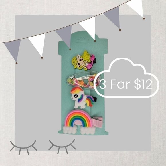 3/$12 4pc Children Hairclip set - Picture 1 of 1